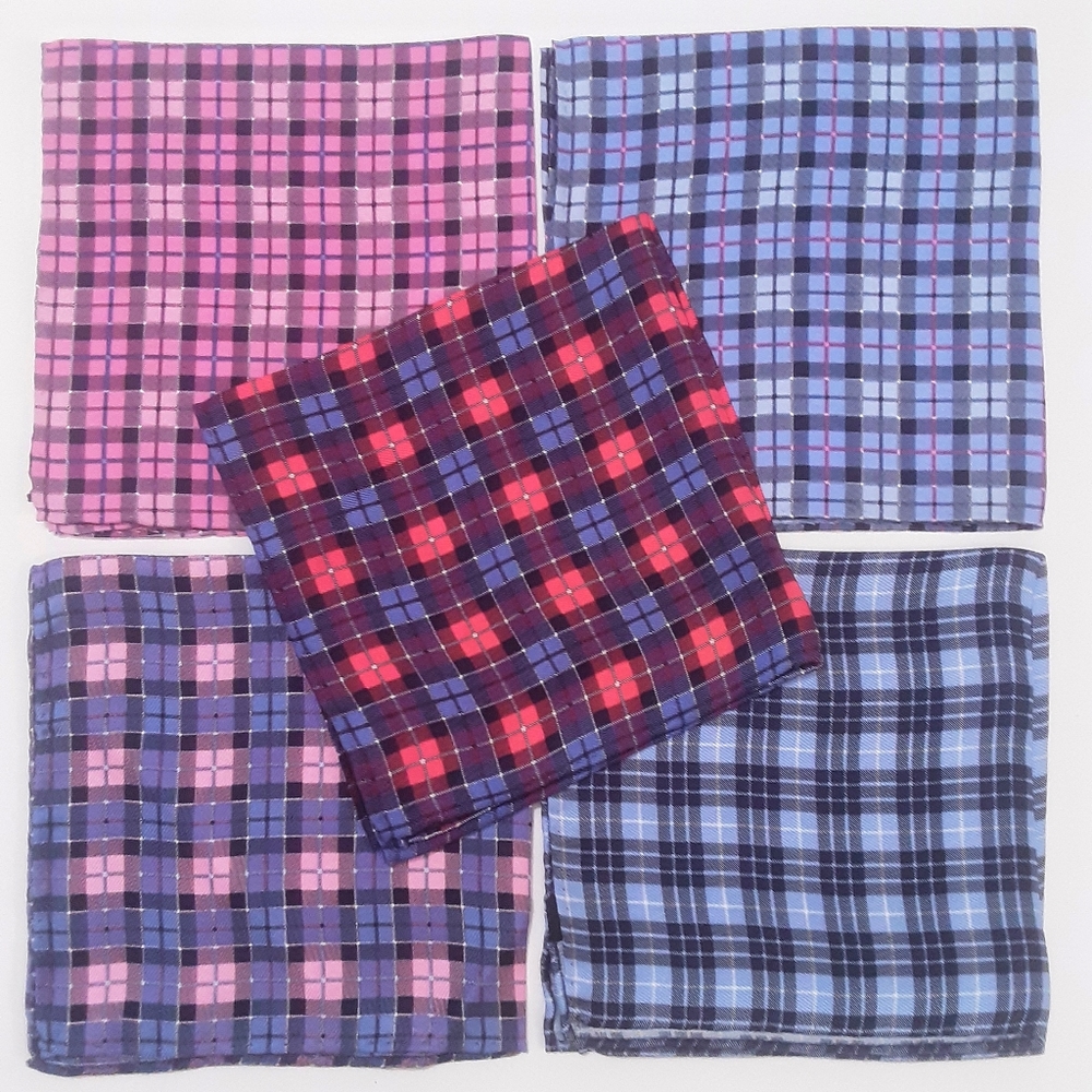 Silk pocket square mini plaid 3 for $13 🆕️